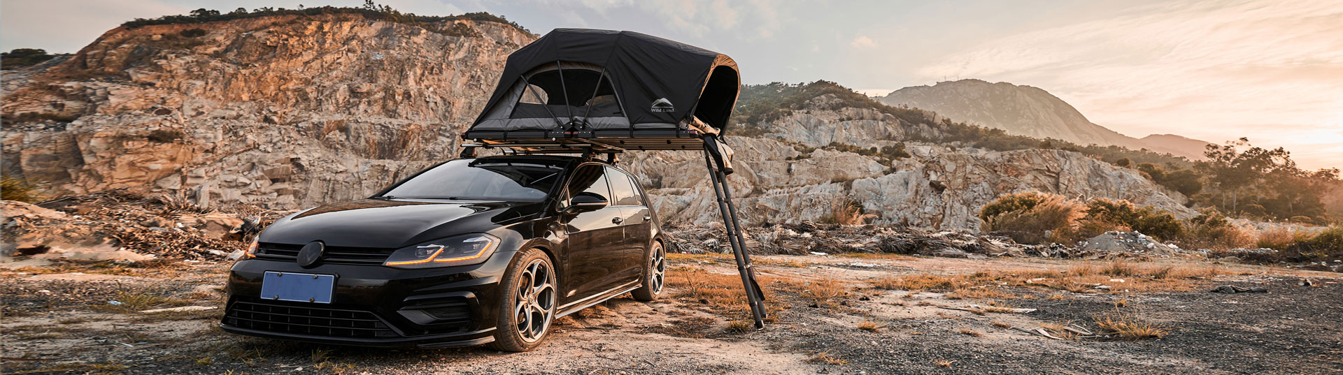 Cort de acoperiș auto în stil Wild Land, la nivel de intrare, pentru sedan și camping solo